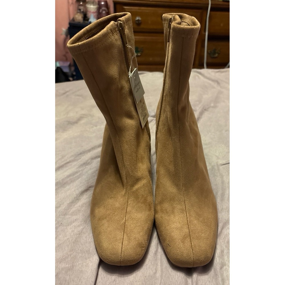 NEW A New Day Women's‎ Chestnut Suede Pippa Stretch Heeled Ankle Boots, Size 10 - Picture 7 of 12